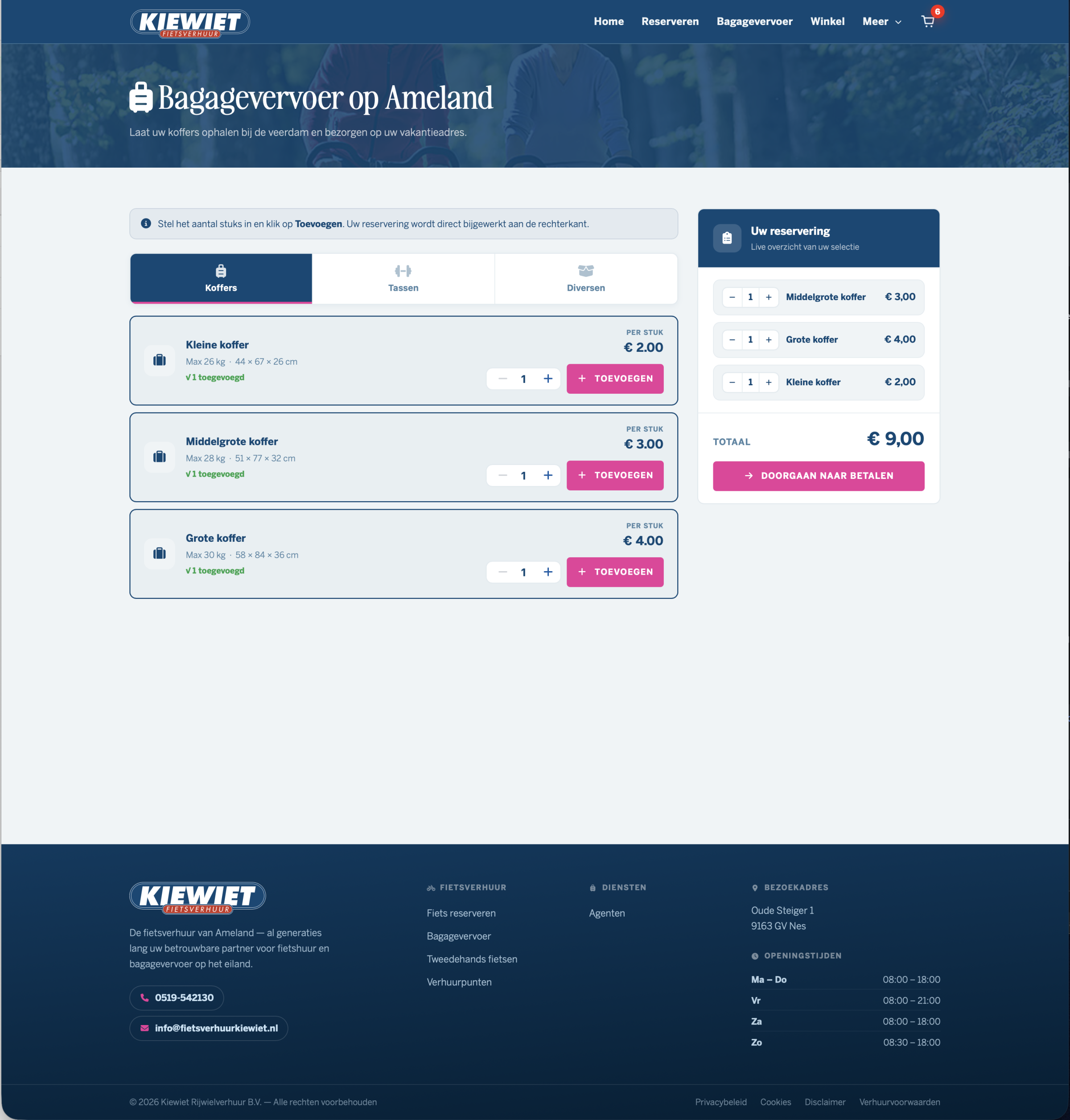 Kiewiet Booking System, Store & Luggage Transport — image 4