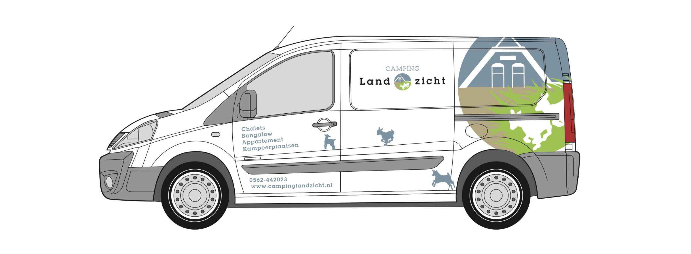 Car sticker design Camping Landzicht